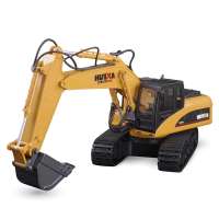 HUINA 1550 1:14 15CH Backhoe Loader Excavator Remote Control Toys Container Truck Model Crane Excavadora Die Cast RC Tractor Kit