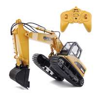 TongLi toy 1/14 scale 15 channel rc car Huina 1550 remote control excavator alloy diecast digger construction model truck