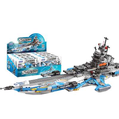 8-in-1 Building Block Toys Super Battleship Bricks Excavator Swat Pioneer Uss Missouri Tank MOC Creator Block Kits