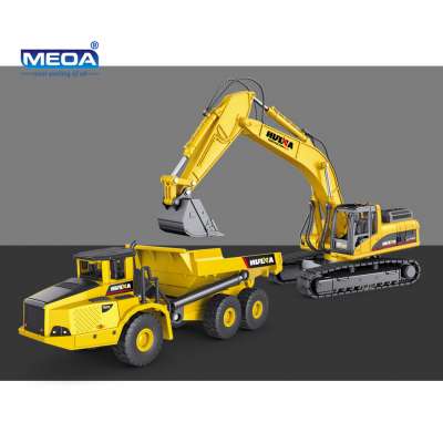 Huina 1:50 Alloy Diecast Excavator Dump Unit 1611 Simulation Engineering Vehicle Large Giant Shovel Static Children Toy Car