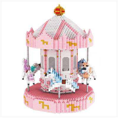 MOC Creative Diamond Building Block Toys 2760pcs Carousel Fantasy Bricks Miniature Particles Merry-go-round Blocks Building Kits