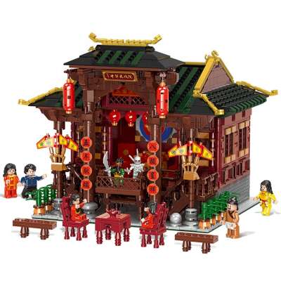 Xingbao Building Blocks 01020 Zhonghua Stree Chinese Grand Theatre 3820pcs Particle Architecture Building Brick Construction Toy