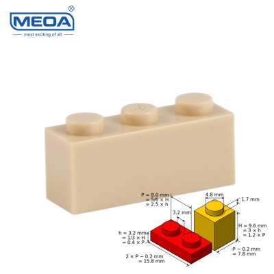 Building Blocks Spare Parts 1X3 Higher Bricks 3 Dots Blocks Parts Accessories MOC Creator DIY Assembly Blocks Granules Kits