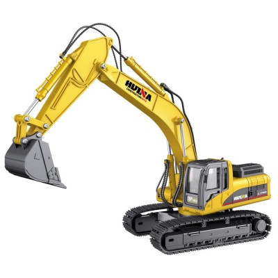 Diecast Toys Huina 1/50 Alloy Excavator Simulated Crawler Roller Engineering Vehicle Static State Model Children Toys Gifts