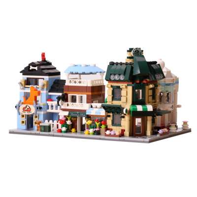 Xingbao Building Blocks 01105 City Blocks 4 in 1 Coffee/Wedding/Flower/Pet Shop 1079pcs Particle Architecture Building Toy