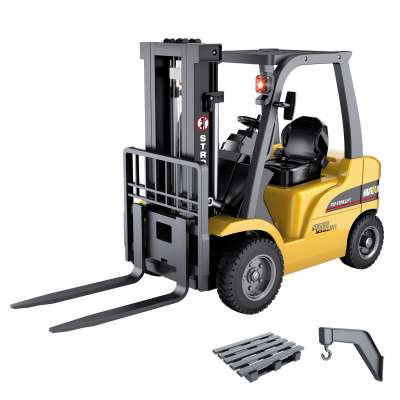 Huina 1/10 Scale 8 Channel Alloy Remote Control Forklift Electric Rechargeable Engineering Vehicle 2.4GHZ RC Excavator Toy